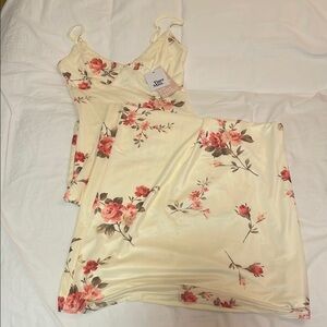 Brand New Tiger Mist Floor Floor Length Floral Satin Dress